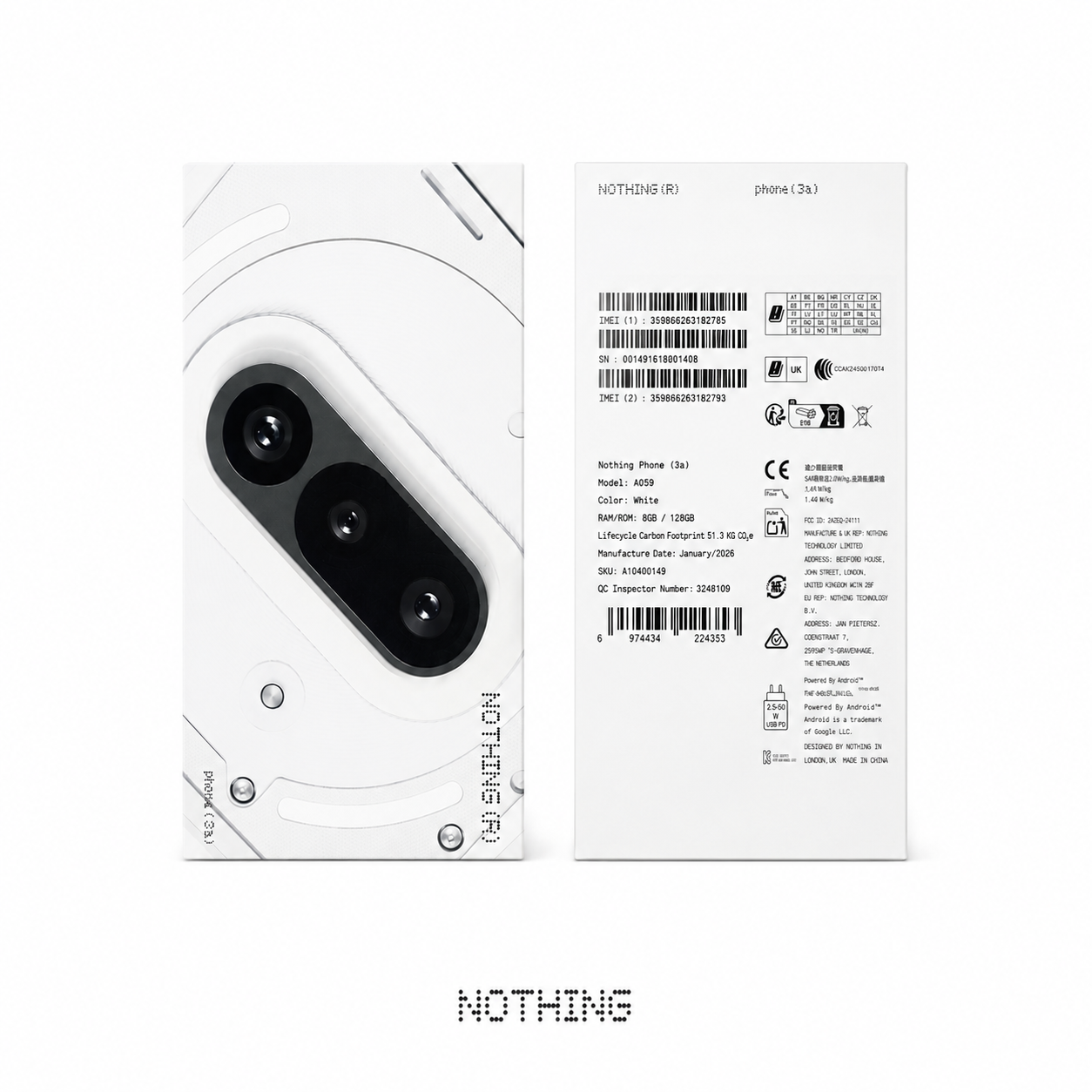 Nothing Phone (3a) 5G，Глобальная версия，NFC