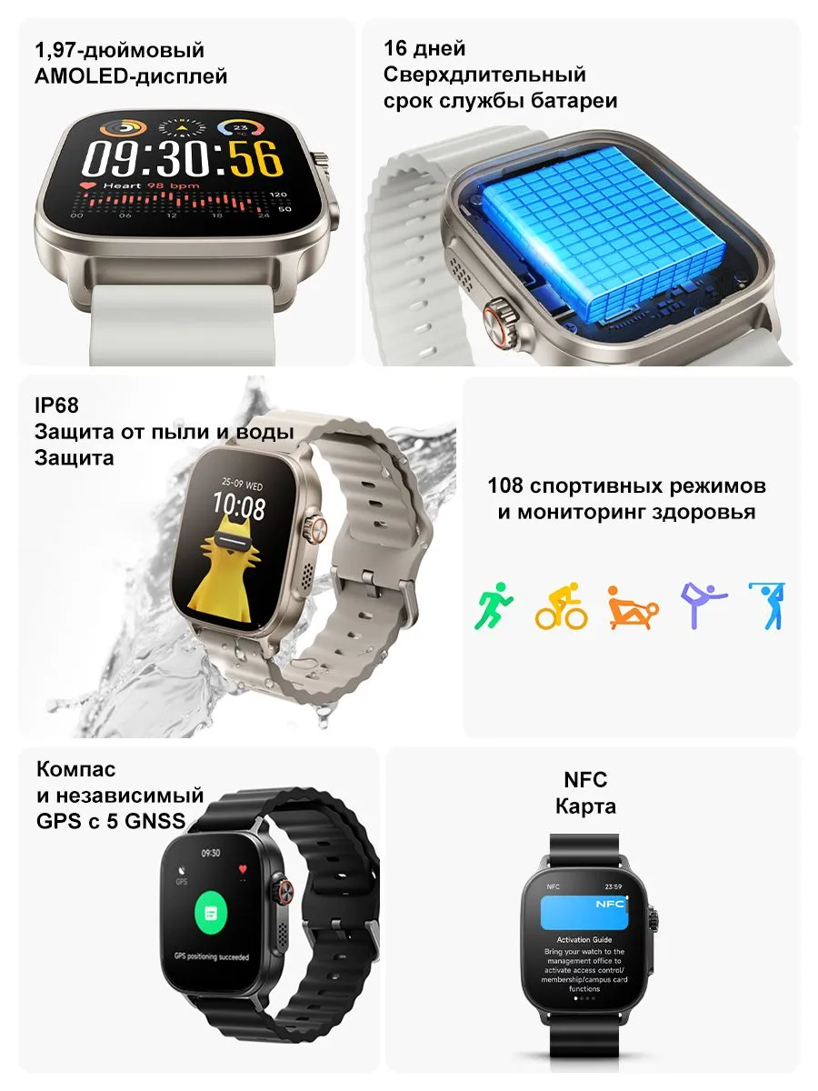 Смарт-часы realme watch 5  Глобальная версия NFC