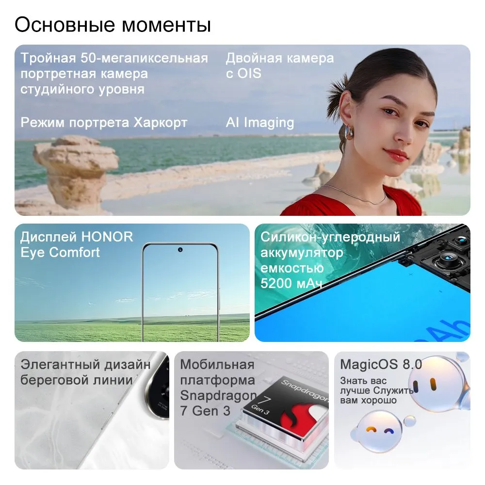 Смартфон Honor 200 5G Европейская версия eSIM NFC